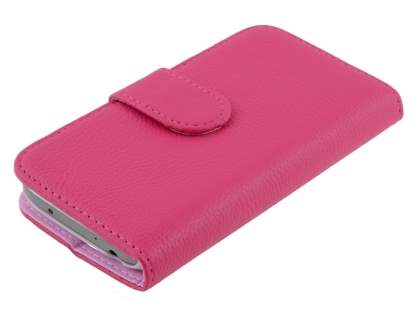 Synthetic Leather Wallet Case with Stand for Samsung Galaxy S4 mini - Pink