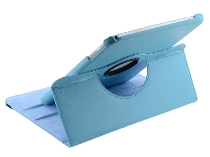 VELOCITY Synthetic Leather 360° Swivel Flip Case for Samsung Galaxy Tab 3 10.1 - Sky Blue