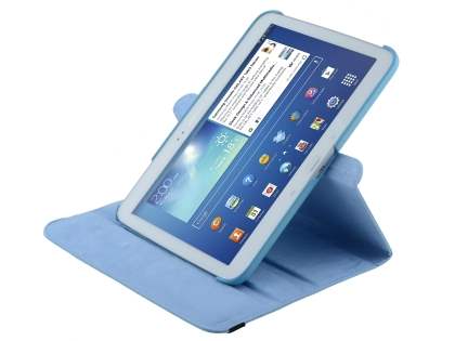 VELOCITY Synthetic Leather 360° Swivel Flip Case for Samsung Galaxy Tab 3 10.1 - Sky Blue