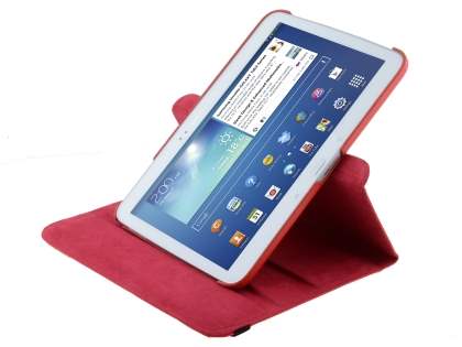 VELOCITY Synthetic Leather 360° Swivel Flip Case for Samsung Galaxy Tab 3 10.1 - Red
