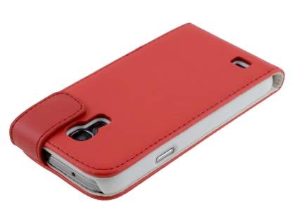 Synthetic Leather Flip Case for Samsung Galaxy S4 mini - Red