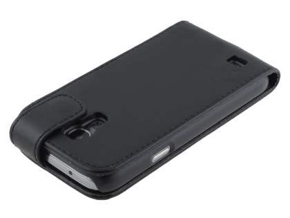 Synthetic Leather Flip Case for Samsung Galaxy S4 mini - Classic Black