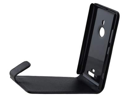 Synthetic Leather Flip Case for Nokia Lumia 925 - Classic Black