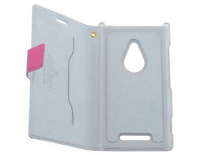 Slim Genuine Leather Portfolio Case for Nokia Lumia 925 - Pink