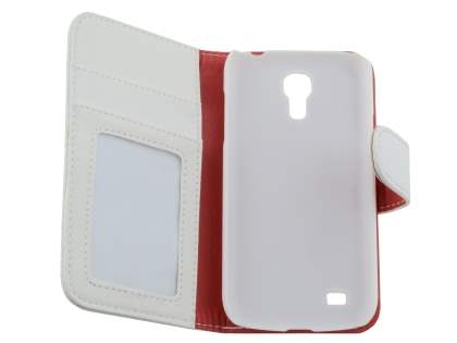 Synthetic Leather Wallet Case with Stand for Samsung Galaxy S4 mini - Pearl White