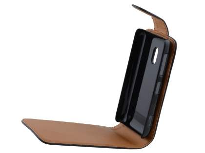 Nokia Lumia 620 Synthetic Leather Flip Case - Black