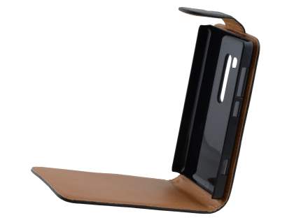 Synthetic Leather Flip Case for Nokia Lumia 810 - Black