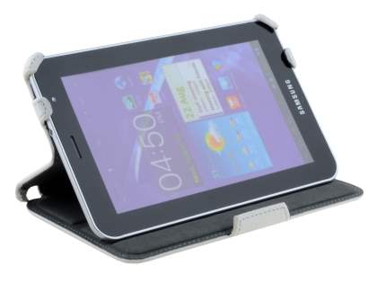 Synthetic Leather Flip Case with Dual-Angle Stand for Samsung Galaxy Tab 7.0 Plus - Pearl White