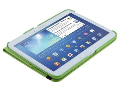 VELOCITY Synthetic Leather 360° Swivel Flip Case for Samsung Galaxy Tab 3 10.1 - Green