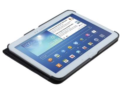 VELOCITY Synthetic Leather 360° Swivel Flip Case for Samsung Galaxy Tab 3 10.1 - Classic Black