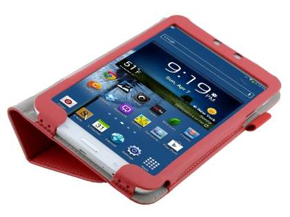 Synthetic Leather Flip Case with Fold-Back Stand for Samsung Galaxy Tab 3 8.0 - Red