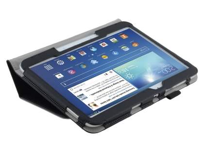 Synthetic Leather Flip Case with Fold-Back Stand for Samsung Galaxy Tab 3/4 10.1 - Classic Black