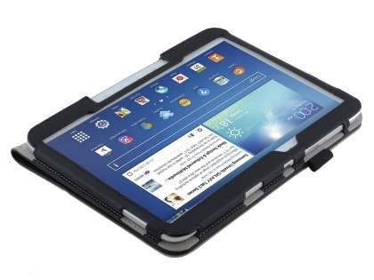 Synthetic Leather Flip Case with Fold-Back Stand for Samsung Galaxy Tab 3/4 10.1 - Classic Black