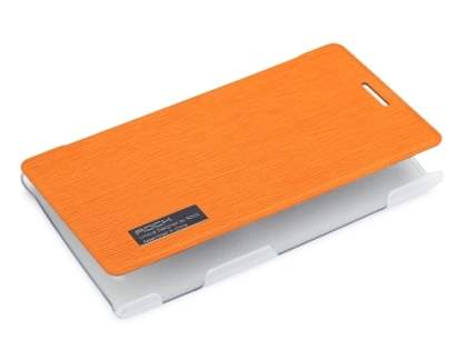 ROCK Elegant Book-Style case for Nokia 925 - Orange/Frosted Clear