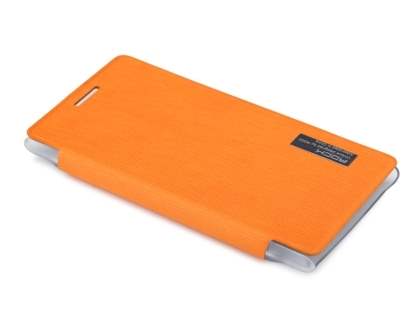ROCK Elegant Book-Style case for Nokia 925 - Orange/Frosted Clear