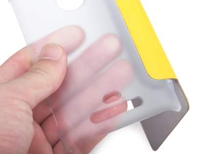 ROCK Elegant Book-Style case for Nokia 925 - Canary Yellow/Frosted Clear