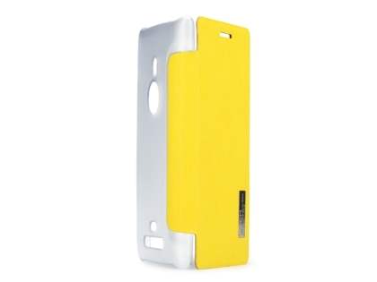 ROCK Elegant Book-Style case for Nokia 925 - Canary Yellow/Frosted Clear