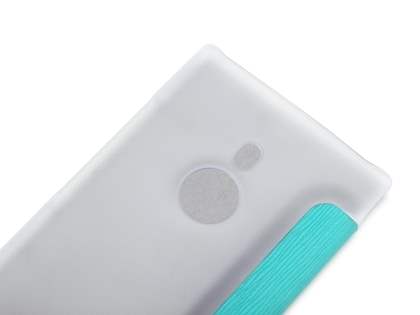 ROCK Elegant Book-Style case for Nokia 925 - Aqua Blue/Frosted Clear