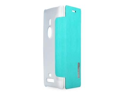 ROCK Elegant Book-Style case for Nokia 925 - Aqua Blue/Frosted Clear
