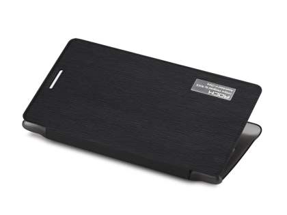 ROCK Elegant Book-Style case for Nokia 925 - Classic Black/Frosted Grey