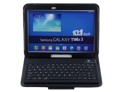 Synthetic Leather Case with Bluetooth Keyboard for Samsung Tab 3/4 10.1 - Black