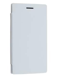 Slim Synthetic Leather Book-Style Flip Cover for Nokia Lumia 925 - Pearl White