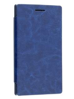 Slim Synthetic Leather Book-Style Flip Cover for Nokia Lumia 925 - Dark Blue