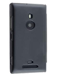 Slim Synthetic Leather Book-Style Flip Cover for Nokia Lumia 925 - Classic Black Leather Wallet Case