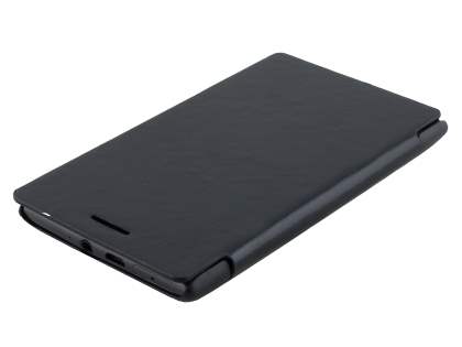 Slim Synthetic Leather Book-Style Flip Cover for Nokia Lumia 925 - Classic Black
