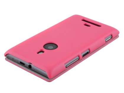 Slim Synthetic Leather Book-Style Flip Cover for Nokia Lumia 925 - Pink