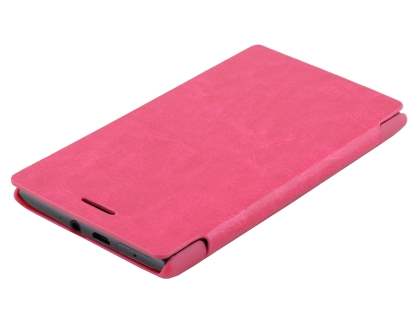 Slim Synthetic Leather Book-Style Flip Cover for Nokia Lumia 925 - Pink