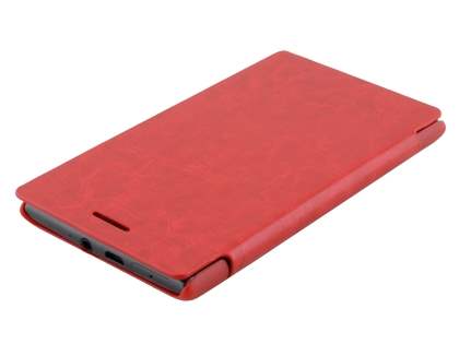 Slim Synthetic Leather Book-Style Flip Cover for Nokia Lumia 925 - Red