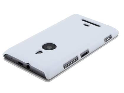 Slim Synthetic Leather Book-Style Flip Cover for Nokia Lumia 925 - Pearl White