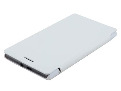 Slim Synthetic Leather Book-Style Flip Cover for Nokia Lumia 925 - Pearl White