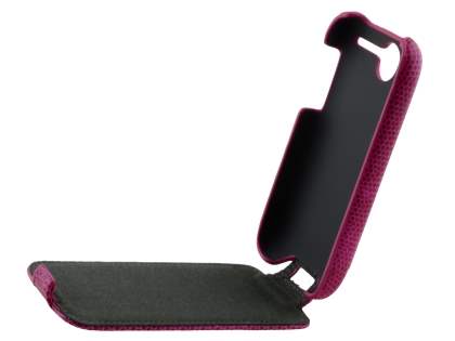 HTC Desire A8183 Slim Synthetic Leather Flip Case - Hot Pink | Mobile-Mate