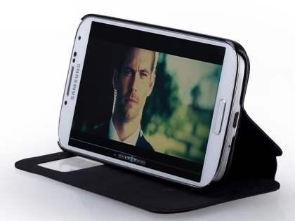 Momax Modern Vintage Stand View Case for Samsung Galaxy S4 I9500 - Night Black