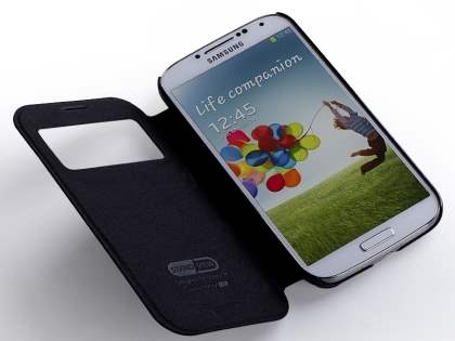 Momax Modern Vintage Stand View Case for Samsung Galaxy S4 I9500 - Night Black