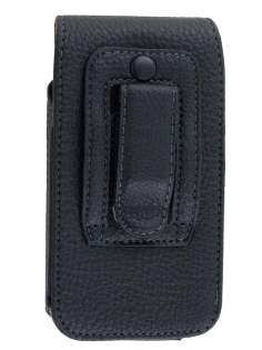 Textured Synthetic Leather Vertical Belt Pouch - Mobile Only