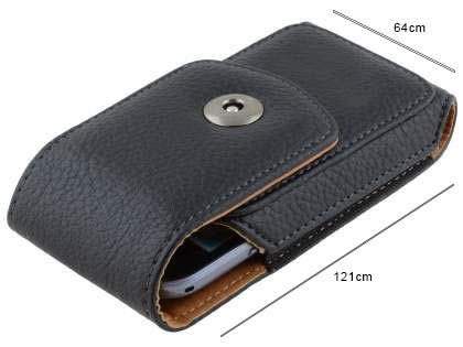 Textured Synthetic Leather Vertical Belt Pouch - Mobile Only