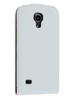 Slim Genuine Leather Flip Case for Samsung Galaxy S4 mini - Pearl White Leather Flip Case