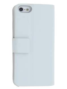 Genuine Leather Portfolio Case with Stand for iPhone 5c - Pearl White