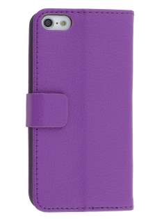 Synthetic Leather Wallet Case with Stand for iPhone 5c - Purple