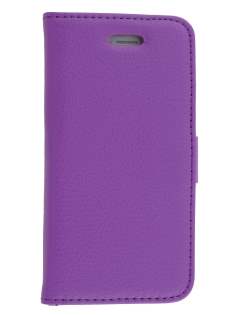 Synthetic Leather Wallet Case with Stand for iPhone 5c - Purple