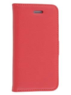 Synthetic Leather Wallet Case with Stand for iPhone 5c - Red