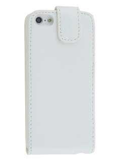 Synthetic Leather Flip Case for iPhone 5c - Pearl White Leather Flip Case