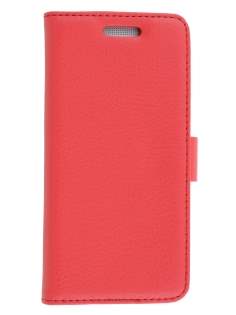 Synthetic Leather Wallet Case with Stand for HTC One Mini M4 - Red