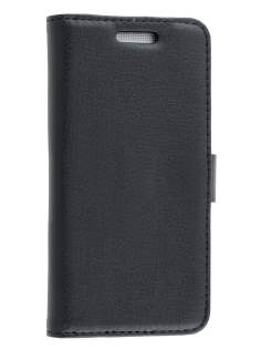 Synthetic Leather Wallet Case with Stand for HTC One Mini M4 - Classic Black