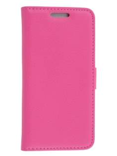 Synthetic Leather Wallet Case with Stand for HTC One Mini M4 - Pink