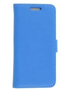 Synthetic Leather Wallet Case with Stand for HTC One Mini M4 - Blue