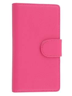 Synthetic Leather Wallet Case with Stand for Sony Xperia Z1 - Pink